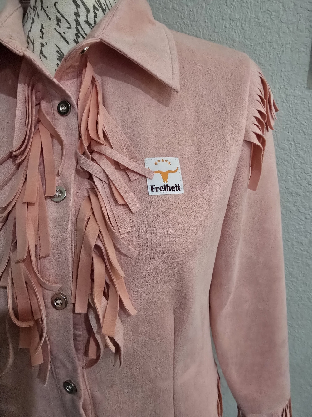 Pink Fringe Button-Up Shirt - Picture 4 of 8